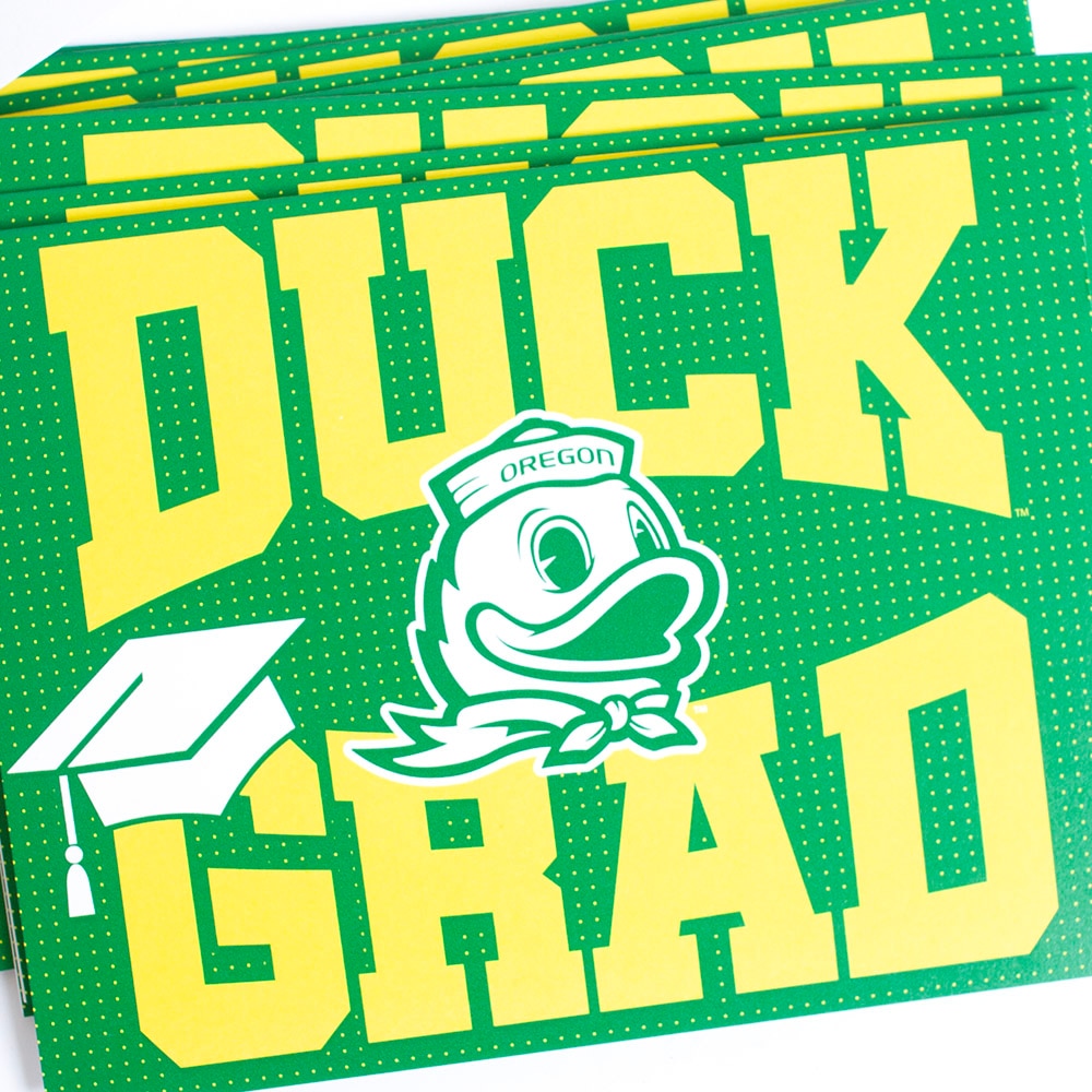 Ducks Spirit, Green, Blank Cards, Grad, Mascot Duck, 10 pack, 801318